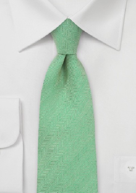 Herringbone Textured Tie in Mint Green