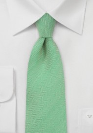 Herringbone Textured Tie in Mint Green