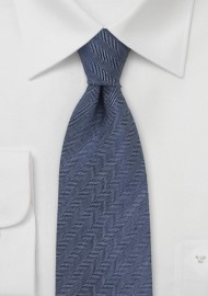 Men's Herringbone Linen Tie in Navy