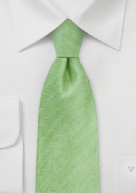 Herringbone Tie in Citrus Green
