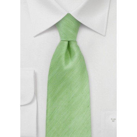Herringbone Tie in Citrus Green