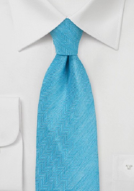 Herringbone Tie in Bright Blue