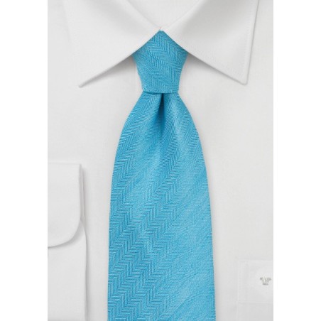 Herringbone Tie in Bright Blue