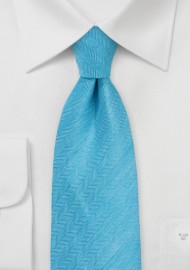 Herringbone Tie in Bright Blue