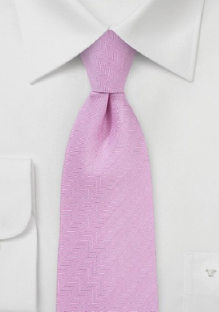 Herringbone Necktie in Classic Pink