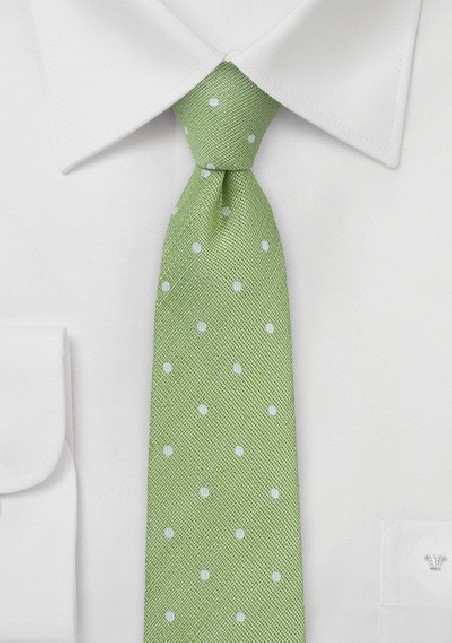 Spring Green Polka Dot Tie