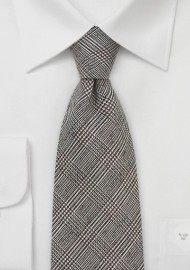 Glen Check Tie in Dark Brown