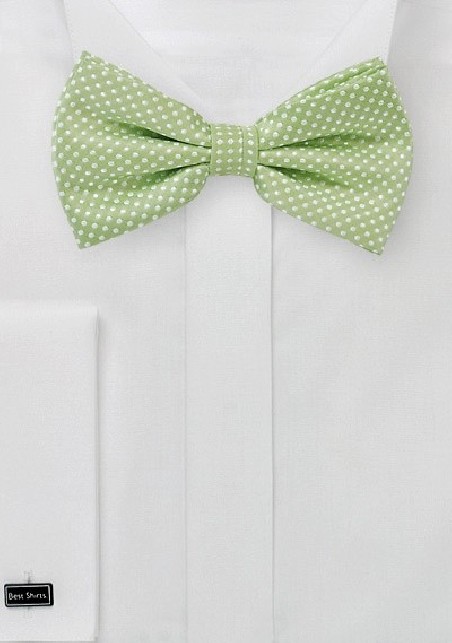 Pin Dot Bow Tie in Sage Green