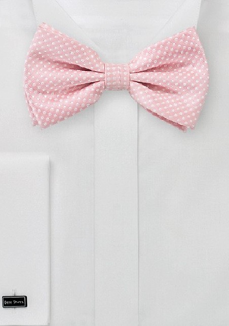 Soft Pink Pin Dot Bow Tie