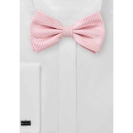 Soft Pink Pin Dot Bow Tie