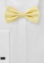 Vanilla Yellow Pin Dot Bow Tie