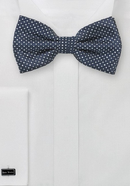 Dark Navy Pin Dot Bow Tie