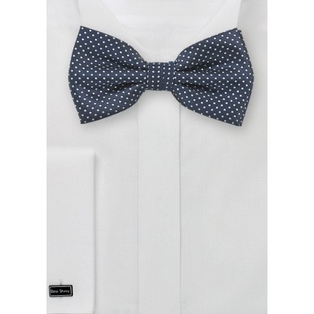 Dark Navy Pin Dot Bow Tie