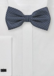 Dark Navy Pin Dot Bow Tie
