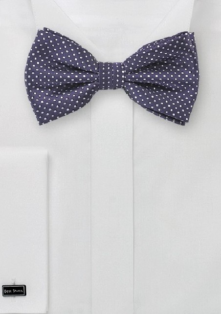 Pin Dot Bow Tie in Dark Eggplant Purple