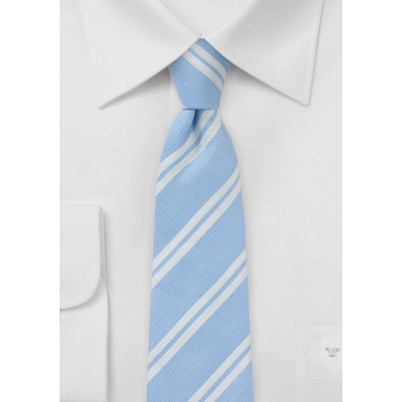 Linen Skinny Tie in Pale Blue