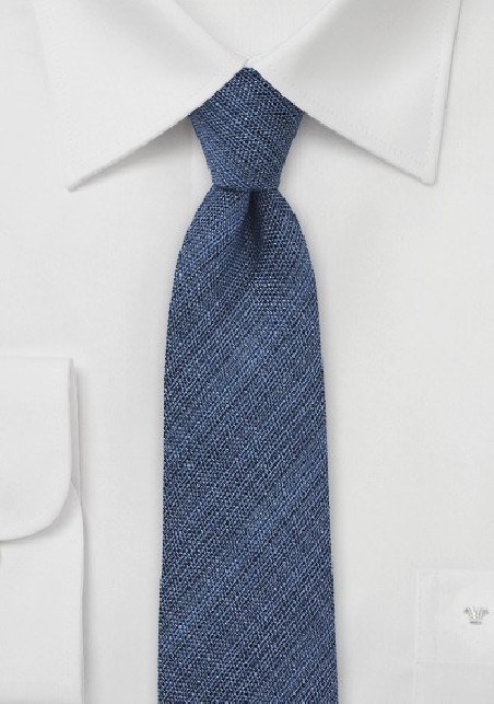 Dark Navy Chambray Skinny Tie