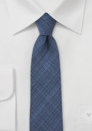 Dark Navy Chambray Skinny Tie