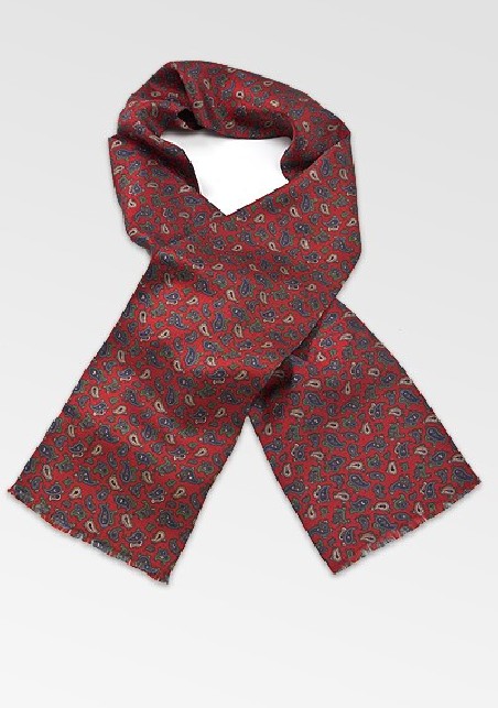 Elegant Silk Scarf with Vintage Paisley Print