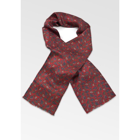 Elegant Silk Scarf with Vintage Paisley Print