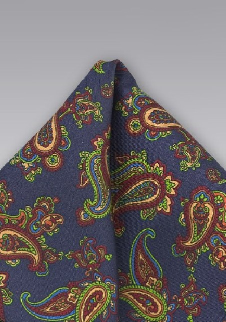 Elegant Paisley Silk Pocket Square