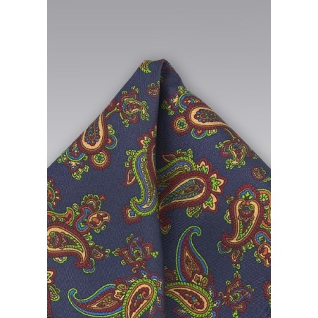Elegant Paisley Silk Pocket Square
