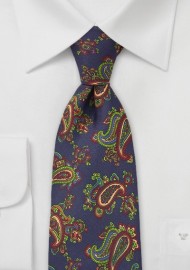 Designer Silk Tie with Vintage Paisley Print