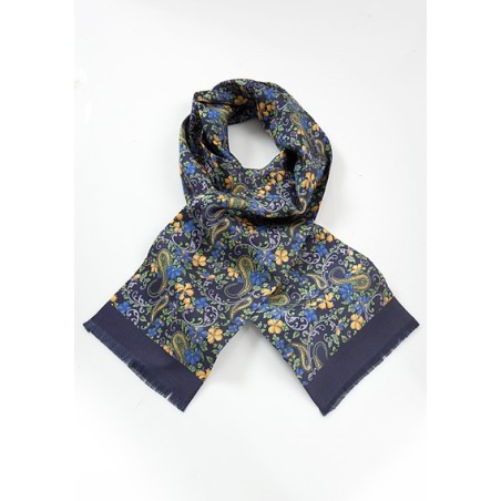 Bold Floral Silk Scarf for Men