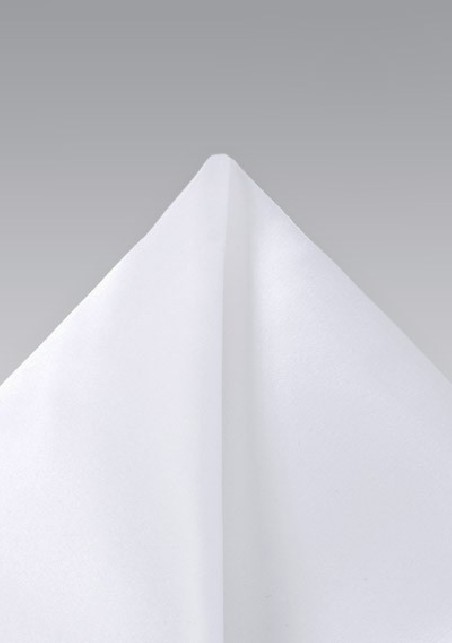 Bright White Silk Pocket Square