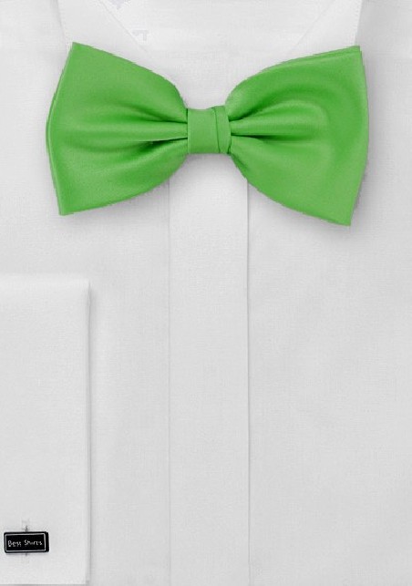 Solid Bow Tie in Bright Kelly Green