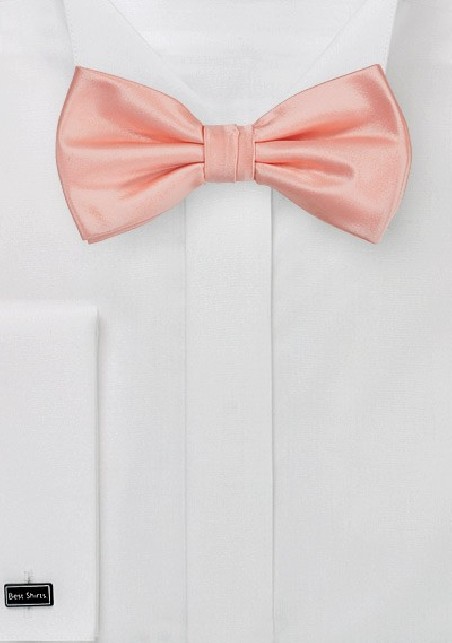 Peach Pink Colored Bow Tie