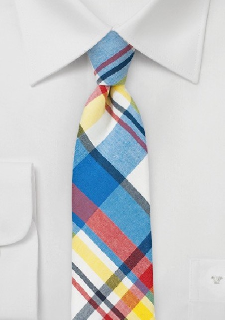 Bold Summer Madras Necktie
