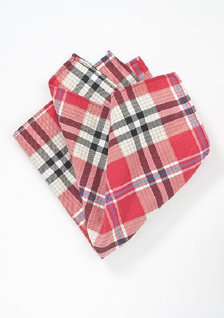 Summer Cotton Plaid Pocket Square
