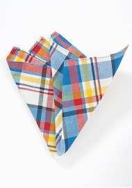 Summer Madras Pocket Square in Cotton