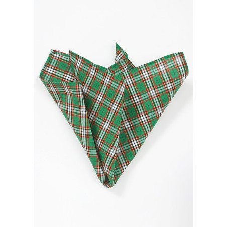 Green and Red Tartan Plaid Handkerchief