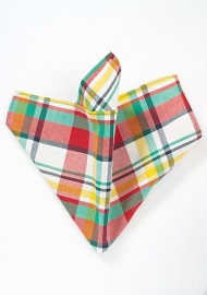 Colorful Madras Pocket Square in Cotton