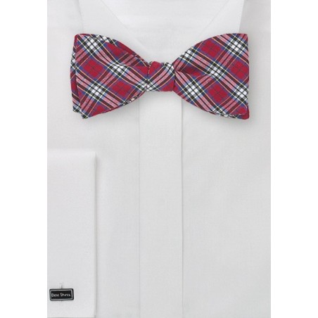 Plaid Bow Tie in Red, Yellow, White, and Blue