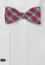 Plaid Bow Tie in Red, Yellow, White, and Blue