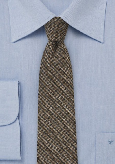 Winter Tweed Tie in Espresso Brown