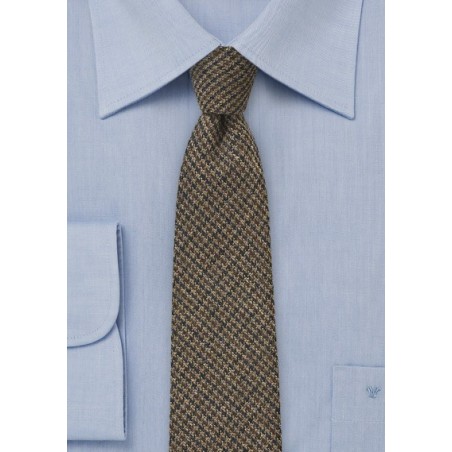 Winter Tweed Tie in Espresso Brown