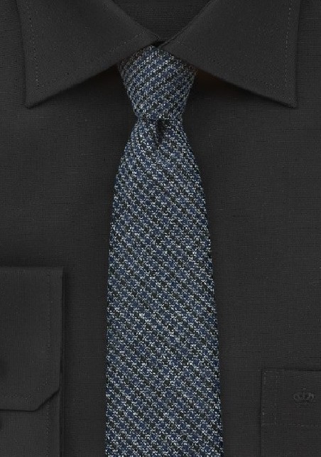 Midnight Blue Tweed Skinny Tie