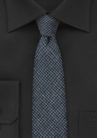 Midnight Blue Tweed Skinny Tie