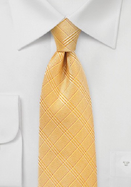 Plaid Summer Tie in Golden Peach Color
