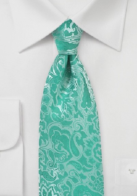 Mermaid Blue Summer Paisley Tie