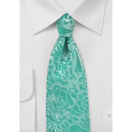 Mermaid Blue Summer Paisley Tie