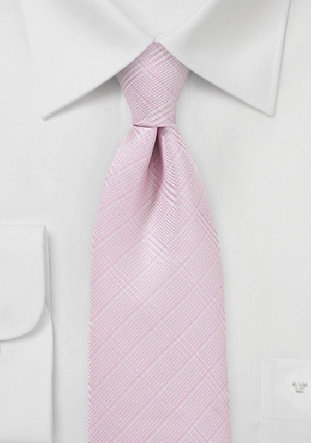 Rose Pink Tie with Trendy Plaid Design