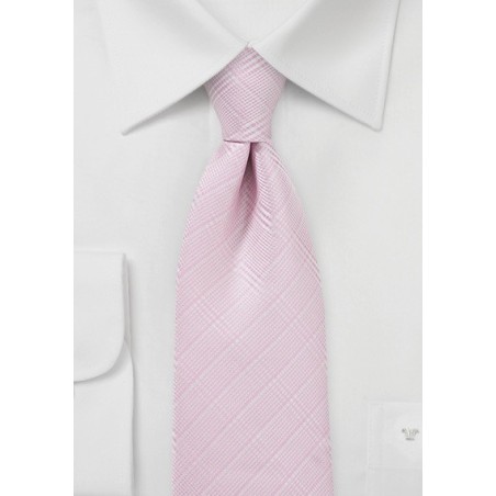 Rose Pink Tie with Trendy Plaid Design