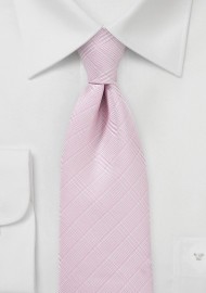 Rose Pink Tie with Trendy Plaid Design