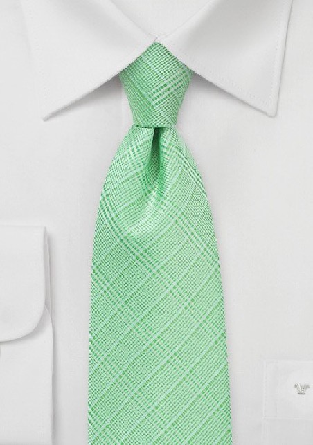 Pastel Green Plaid Necktie