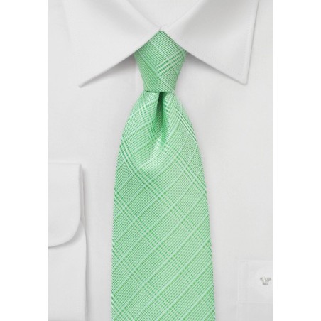 Pastel Green Plaid Necktie